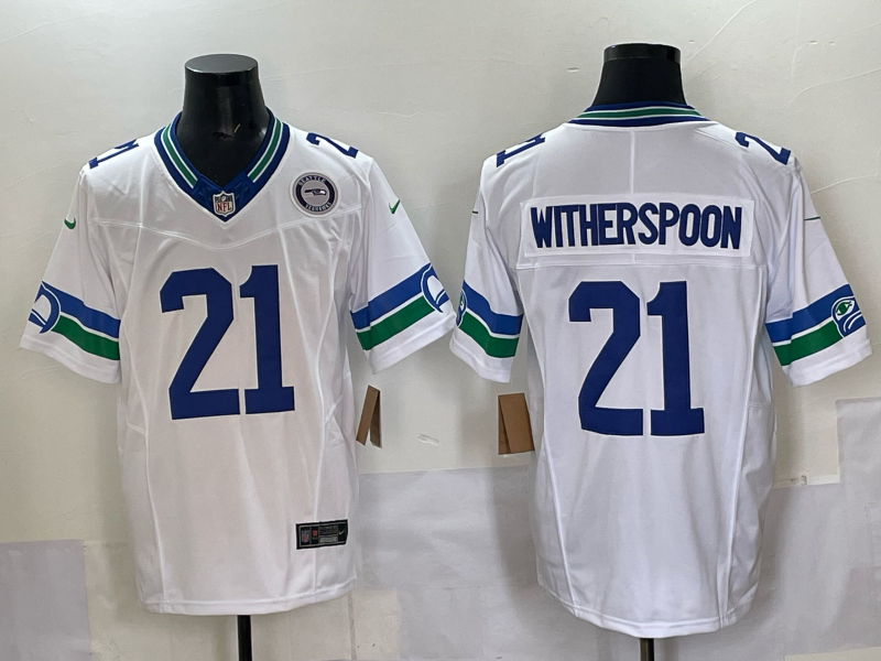 Men Seattle Seahawks #21 Witherspoon white 2025 Nike NFL jersey->seattle seahawks->NFL Jersey